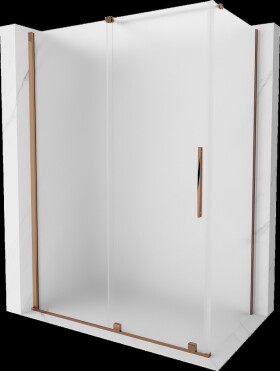 MEXEN/S - Velár sprchovací kút, posuvné dvere 140 x 80, dekor, ružové zlato 871-140-080-31-60
