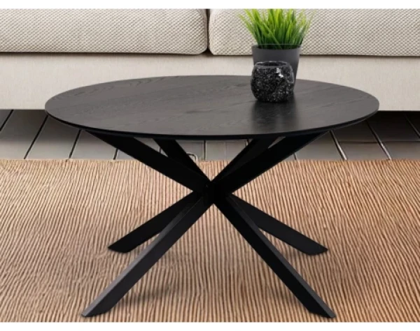 Okrúhly konferenčný stolík Paul, 48 cm, černý jasan%