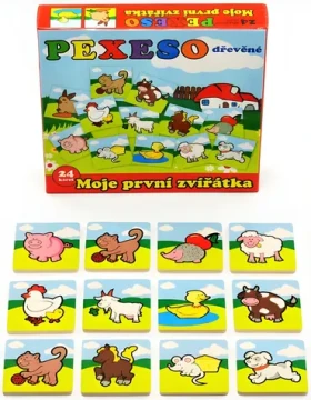 TEDDIES Drevené Pexeso Moje prvé zvieratká