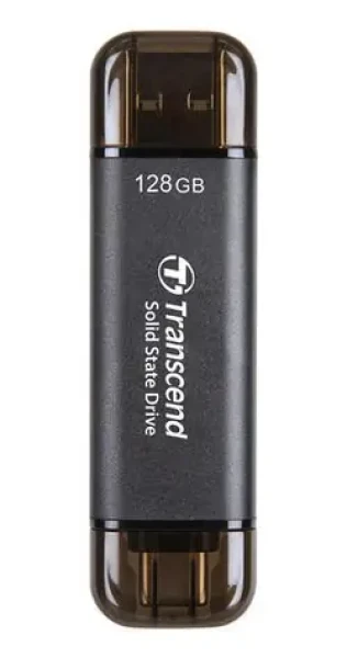 Transcend ESD310C 128GB čierna / Externý SSD disk / USB-A/C 3.2 Gen 2 / R: 1050 MB/s / W: 700 MB/s (TS128GESD310C)
