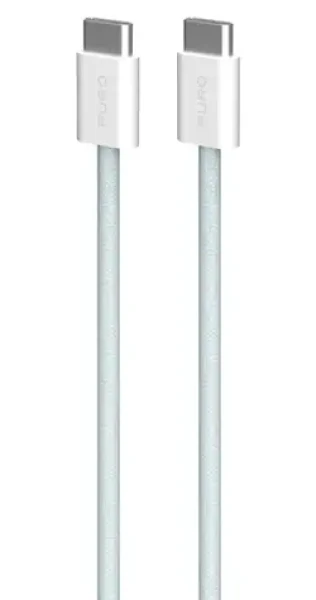Puro Fabrik FABK4 svetlo modrá / Dátový kábel USB-C na USB-C / 60 W / 1,5 m