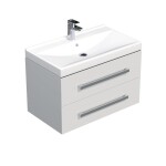 Kúpeľňová skrinka s umývadlom SAT Cube Way 80x53x46 cm biela lesk CUBE46802BIVER CUBE46802BIVER