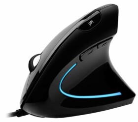 Adesso iMouse E1 čierna / drôtová vertikálna ergonomická myš / optická / 1600DPI / 6 talčítok / USB / 1.8m (iMouse E1)