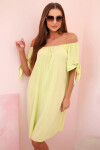 Dámske viskózové šaty s viazaním na rukávoch pistáciová UNI