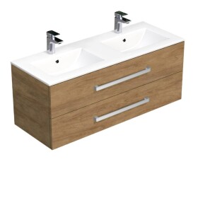 Kúpeľňová skrinka s umývadlom SAT Cube Way 120x53x46 cm dub Hickory CUBE461202DHMOD CUBE461202DHMOD