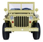 Mamido Detský elektrický Jeep Willys 4x4 trojmiestny béžový