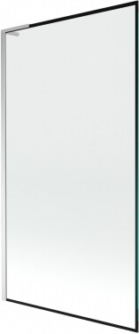 MEXEN/S - Next L vaňová zástena FIX 100 x 150, čierna vzor, chróm 895-100-000-03-70-01