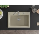 MEXEN MEXEN - Elix granitový drez 1-miska 700 x 500 mm, béžový, sifón chróm 6526701005-69