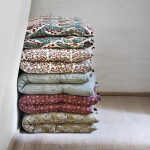 MADAM STOLTZ Prešívaný matrac Striped Laurel Green 60 × 100 cm