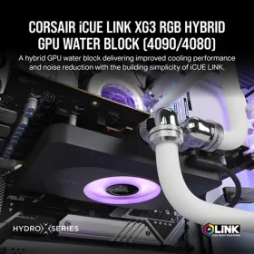 Corsair Hydro X Series iCUE LINK XG3 RGB / Vodný blok GPU / Nvidia GeForce 4080/4090 / Acryl + Nickel (CX-9025001-WW)