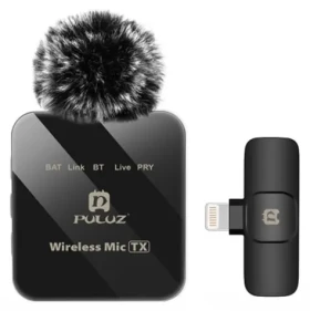 Puluz PU647B čierna / Klopový mikrofón / bezdrôtový / sada 2 ks / Lightning / 2,4 GHz (PU647B)