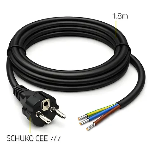 Napájací kábel SCHUKO CEE 7/7 (E/F) 1,8 m / Napájací kábel / meď / 3x1,0 mm2 (54597)