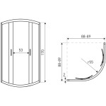 KERRA - Sprchovací kút bez vaničky Aruba GL 90, chróm 5907548124753