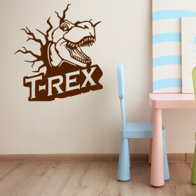 Veselá Stena Samolepka Dinosaurus T-REX Farba: hnedá, Veľkosť: 80 x 87 cm