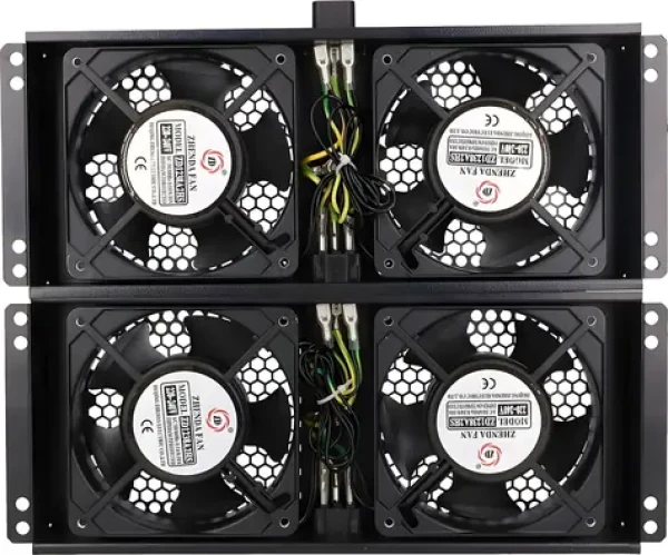 Extralink EX.8673 čierna / Ventilačný panel do racku / 0U / 2x 230V / vstavaný ventilátor / 2 ks (EX.8673)