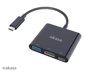 Akasa AK-CBCA01-15BK Redukcia USB C na USB typ C USB a HDMI 15cm (AK-CBCA01-15BK)