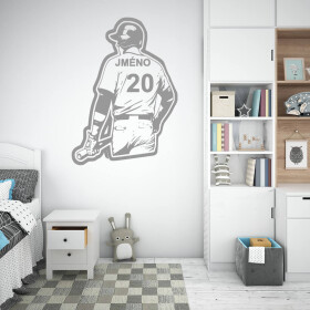 Veselá Stena Samolepka Baseballový dres Farba: šedá, Veľkosť: 80 x 58 cm