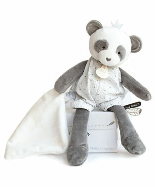 Doudou Darčeková krabička - Plyšová panda s dečkou 28 cm