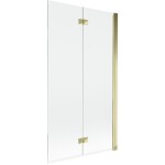 MEXEN - MIST vaňová zástena 100x150 cm 6mm 2-s, zlatá, číra, pravá 8A9-100-002-50-00-P