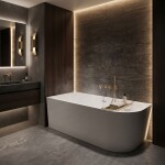 REA - Rohová akrylátová vaňa Bellanto Slim 150 Left Biela krytka zátky REA-W0582