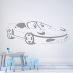 Veselá Stena Samolepka Detské autíčko Porsche Farba: růžová, Veľkosť: 100 x 44 cm