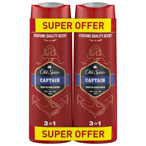 OLD SPICE Captain shower gel duo 2 x 400 ml