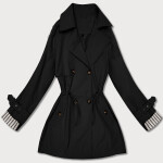 Krótki trencz na guziki Goodlookin czarny (KK60415-1#) odstíny černé XXL (44)