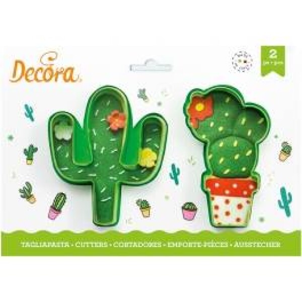 Kaktusové plastové vykrajovače, 2 ks, 7 × 9 cm - Decora - Decora