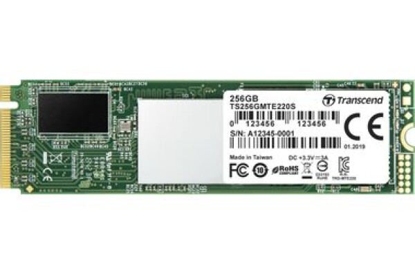 Transcend MTE220S 256GB/M.2 2280 Gen 3/RW: 3300/1250 MBps/ IOPS: 190K/300K/MTBF 2.0mh/5y (TS256GMTE220S)