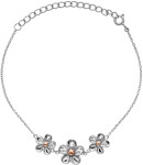 Hot Diamonds Strieborný náramok s kvetmi Forget me not DL596