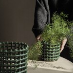 Ferm LIVING Keramický koš Emerald Green Large