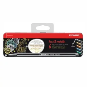 STABILO® Pen 68 metallic - 6 ks sada v plechu so závesom - 6 rôznych metalických farieb (6806/8-31)