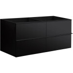 CERANO - Kúpeľňová skrinka pod umývadlo s úchytkou Velora - čierna matná, čierna úchytka - 119x53x46,5 CER-665029