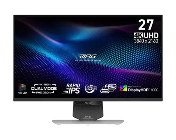 27" MSI MPG 274URDFW E16M biela / Herný monitor / Mini-LED / IPS / 4K UHD / 160Hz / 0,5ms / 2x HDMI + DP + USB-C / VESA (MPG 274URDFW E16M)
