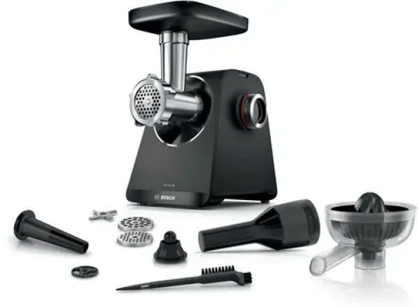 BOSCH MFWS430B strieborná, čierna / Mlynček na mäso / 1900 W / 2,5 kg/min / 2 rýchlosti (MFWS430B)