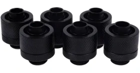 Alphacool Eiszapfen 16/10 mm čierna / Kompresné šróbenie / G1/4" / rovné / 6 ks (17234)