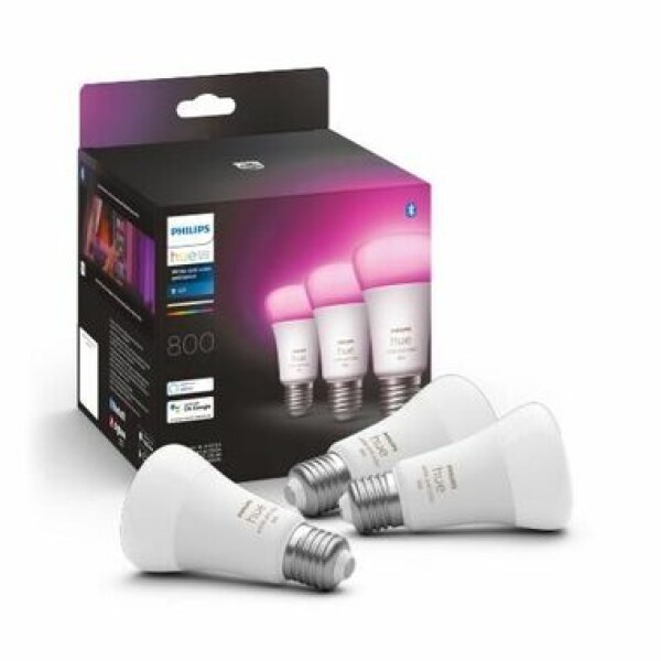 Philips Hue WACA sada 3x žiarovka LED E27 A60 6.5W / múdra LED žiarovka / 806 lm / 2000-6500 K / stmievateľná / 3ks (SKL000388921)