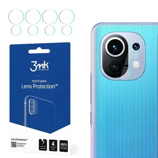 3mk Lens Protection pre XIAOMI Mi 11 5G / Sklo na fotoaparát / 4 ks / Hybridné sklo