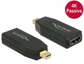 DeLock Adaptér mini Displayport 1.2 samec gt; HDMI samica 4K pasívny / čierny (65583DE)