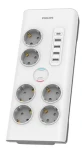 Philips SPN7060WA/58 biela / Prepäťová ochrana / Schuko / 6 zásuviek / USB-A amp; USB-C / 2m (SPN7060WA/58)