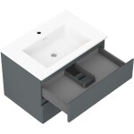 MEXEN/S - Orio kúpeľňová skrinka 70 cm s umývadlom Otis, 2 zásuvky, grafit mat/biela mat 91A10-07047-2-BFF66-W18M01