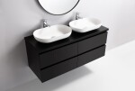 CERANO - Kúpeľňová skrinka Carole + doska pod umývadlo Navira Pro - 36 mm - čierna matná - 120x51,6x46 CER-668285