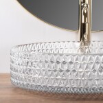 REA - Umývadlo na dosku Cristal Transparent 39 Gold brush Ring REA-U8881
