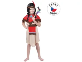 Made 55488 - Kostým na karneval - Indiánka s čelenkou 120-130 cm