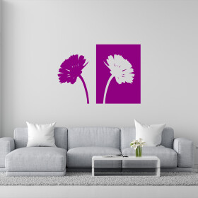 Veselá Stena Samolepka Margaréty Farba: fialová, Veľkosť: 60 x 43 cm