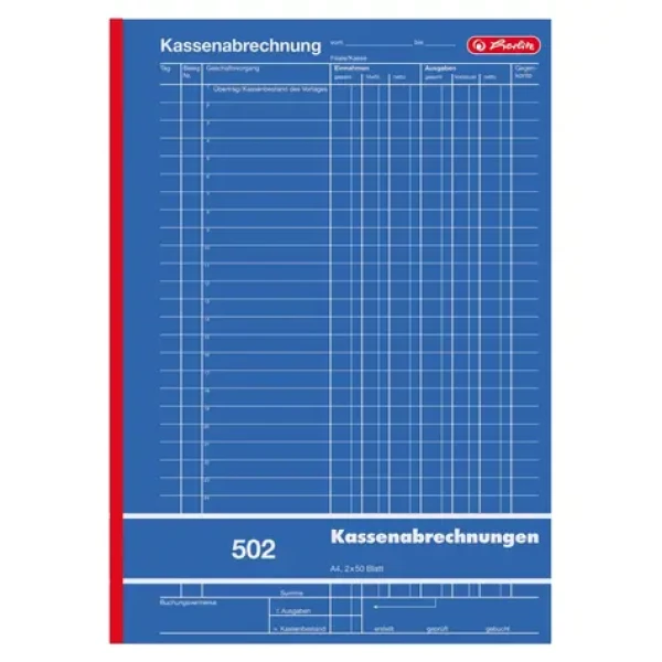 Herlitz Pokladničná kniha A4 502 / 2x50 listov (882415)