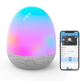 Govee RGBIC Night Light / Stolové nočné svetlo / LED / reproduktor / 10 W / 100 lm / 3000 mAh / až 30h / BT / Wi-Fi (H6057301)