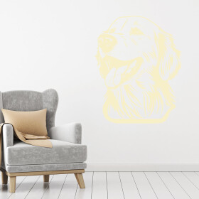 Veselá Stena Samolepka Zlatý retriever Farba: béžová, Veľkosť: 80 x 65 cm