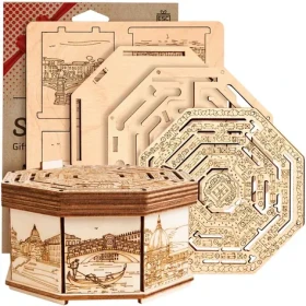 EscapeWelt 3D drevená skladačka hlavolamu Secret Maze Box