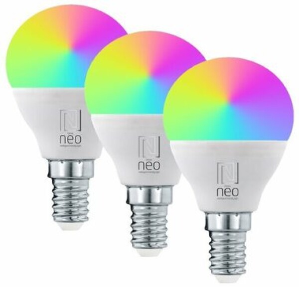 IMMAX NEO LITE SMART sada 3x žiarovka LED E14 6W RGB+CCT farebná a biela / stmievateľná / Wi-Fi / P45 / TUYA (07745C)